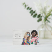 Stilvolle Custom Foto Makeup Künstler Beruflich Visitenkarte (Stehend Vorderseite)