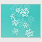 Stilvolle Cyan Snowflakes Modernes Weihnachtsmuste Geschenkpapier (Flach)