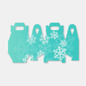 Stilvolle Cyan Snowflakes Modernes Weihnachtsmuste Geschenkschachtel (Ungefaltet)