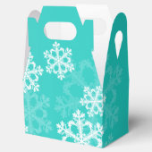 Stilvolle Cyan Snowflakes Modernes Weihnachtsmuste Geschenkschachtel (Geöffnet)