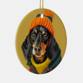 Stilvolle Dackel Keramik Ornament (Rechts)