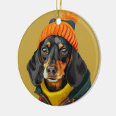 Stilvolle Dackel Keramik Ornament (Links)