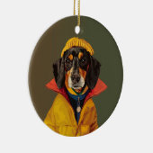 Stilvolle Dackel Keramik Ornament (Rechts)