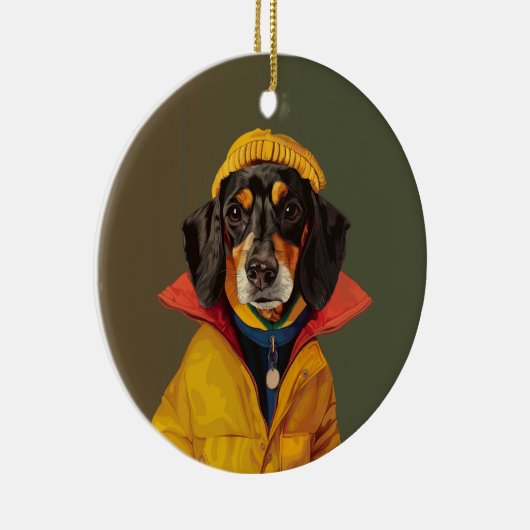 Stilvolle Dackel Keramik Ornament (Rechts)