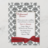 Stilvolle Damask Hochzeit Probe Dinner Einladung (Vorne/Hinten)