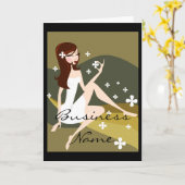 Stilvolle Dame - Gruß oder Notecards Karte (Gelbe Blume)