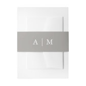 Stilvolle Deep Gray Wedding Monogram Einladungsbanderole (Vorderseite Beispiel)