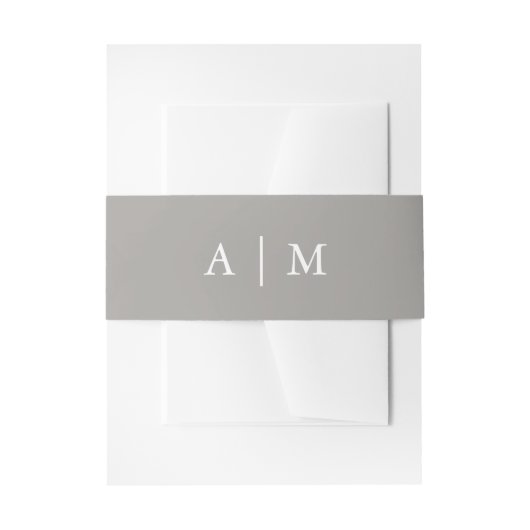 Stilvolle Deep Gray Wedding Monogram Einladungsbanderole (Vorderseite Beispiel)