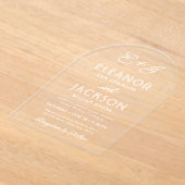 Stilvolle Deko Typografie & Monogram Wedding Arch Acryleinladungen (Ablage )