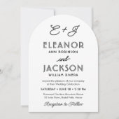 Stilvolle Deko Typografy & Monogram Foto Wedding Einladung (Vorderseite)