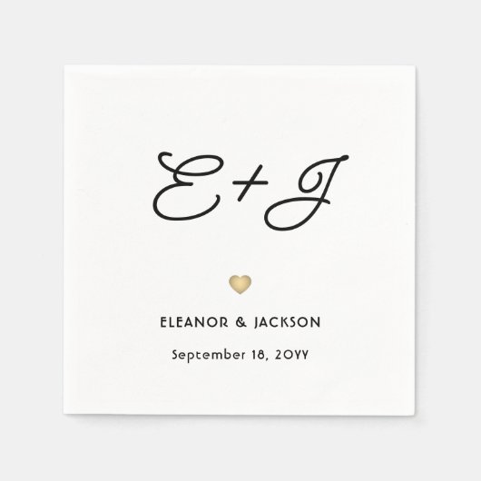 Stilvolle Deko Typografy Script Monogram Wedding Serviette (Vorderseite)