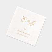 Stilvolle Deko Typografy Script Monogram Wedding Servietten Mit Folie (Links)
