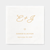 Stilvolle Deko Typografy Script Monogram Wedding Servietten Mit Folie (Vorderseite)