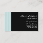 Stilvolle Dekoration Innenarchitektur Designer Visitenkarte (Rückseite)