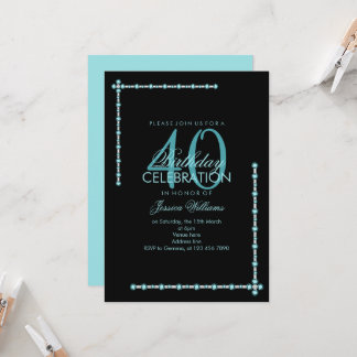 Stilvolle Dekorationen Aqua Gem Geburtstag Einladung
