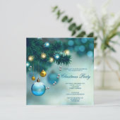 Stilvolle Dekorationen Weihnachts-Party Einladung (Stehend Vorderseite)