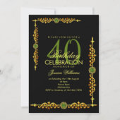 Stilvolle Dekorationsgrenze, Peridot Gem Birthday Einladung (Vorderseite)