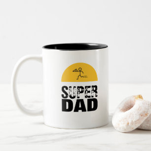 Stilvolle Design "SUPER VATER" Personalisierte Wü Zweifarbige Tasse