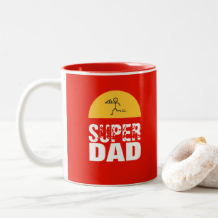 Stilvolle Design "SUPER VATER" Personalisierte Wü Zweifarbige Tasse