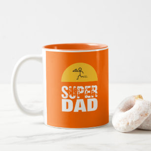 Stilvolle Design "SUPER VATER" Personalisierte Wü Zweifarbige Tasse