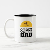 Stilvolle Design "SUPER VATER" Personalisierte Wün Zweifarbige Tasse (Links)