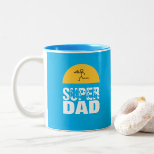 Stilvolle Design "SUPER VATER" Personalisierte Wün Zweifarbige Tasse