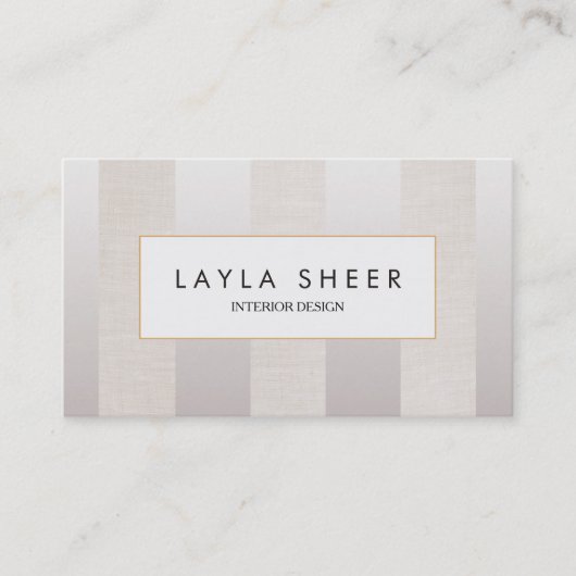 Stilvolle Designer-Imitate Shimmer und Leinenstrei Visitenkarte (Vorderseite)