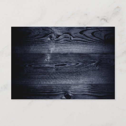 Stilvolle Details zum Hochzeitsstil aus blauem Hol Begleitkarte (Rückseite)