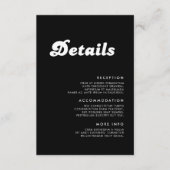 Stilvolle Details zum Retro Black & White Wedding Begleitkarte (Vorderseite)