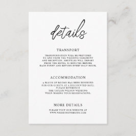 Stilvolle Details zur zeitgenössischen Skriptereih Begleitkarte