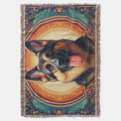 Stilvolle Deutsche Schäferhund farbenfrohe Rahmen Decke (Vorderseite Vertikal)
