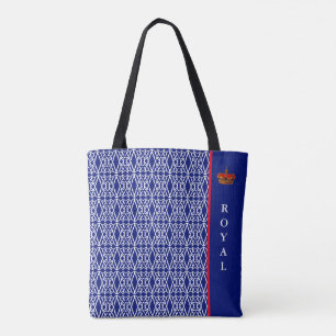 Stilvolle Diamantenmuster in Blau und Weiß Tasche