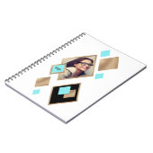 Stilvolle Diamond Geometric mit Foto und Monogramm Notizblock (Linke Seite)