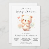 Stilvolle Digital Bear Baby Dusche Einladung (Vorne/Hinten)