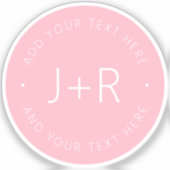 Stilvolle DIY Couples Monogram & Bearbeitbar Aufkleber (Vorderseite)