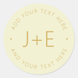 Stilvolle DIY Couples Monogram & bearbeitbarer Tex Runder Aufkleber