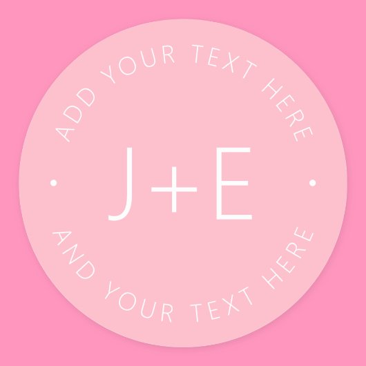 Stilvolle DIY Couples Monogram & bearbeitbarer Tex Runder Aufkleber