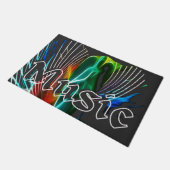 Stilvolle DJs Sound-Muster Fußmatte (Schrägansicht)