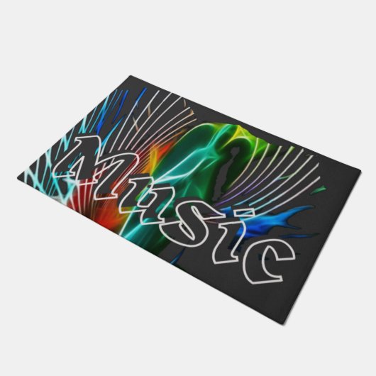 Stilvolle DJs Sound-Muster Fußmatte (Schrägansicht)