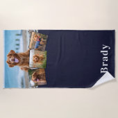 Stilvolle DOG Personalisiert Pet 4 FotoCollage Strandtuch (Vorderseite)