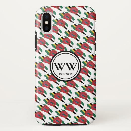 Stilvolle DOMINICA Flag Monogram Abundant Life Case-Mate iPhone Hülle (Rückseite)