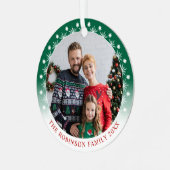 Stilvolle Doppelseiten mit zwei Fotos Schneeflocke Ornament Aus Metall (Vorderseite links)