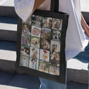 Stilvolle doppelseitige 20-Foto Collage Tasche