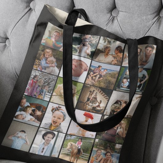 Stilvolle doppelseitige 20-Foto Collage Tasche