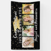 Stilvolle Double Abschluss Glückwunschs Grad 4 Fot Banner (Vertikal)