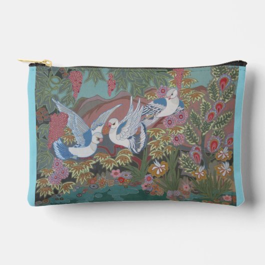 Stilvolle Doves im blühenden Garten Zubehörtasche (Vorderseite)