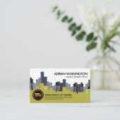 Stilvolle Downtown Skyline Logistischer Transport Visitenkarte (Stehend Vorderseite)