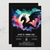 Stilvolle Dragon Birthday individuell anpassbar Einladung (Vorne/Hinten)