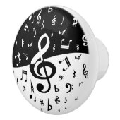 Stilvolle dreifacher Clef-Welle Schwarzweiss Keramikknauf (Rechts)