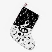 Stilvolle dreifacher Clef-Welle Schwarzweiss Kleiner Weihnachtsstrumpf (Vorderansicht (hängend))